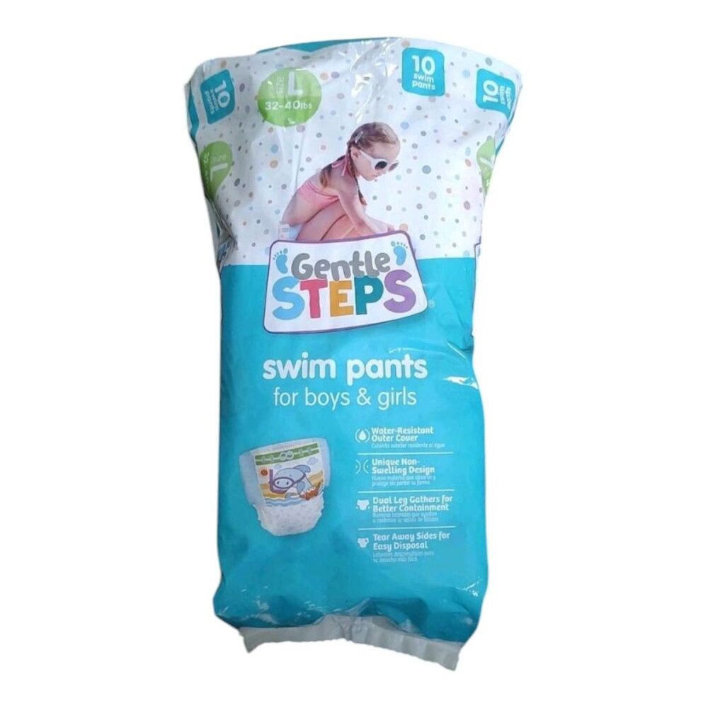 Gentle Steps Swim Pants Boy Girl Size L 32-40 lbs 10 Swim Pants One-Use Pool